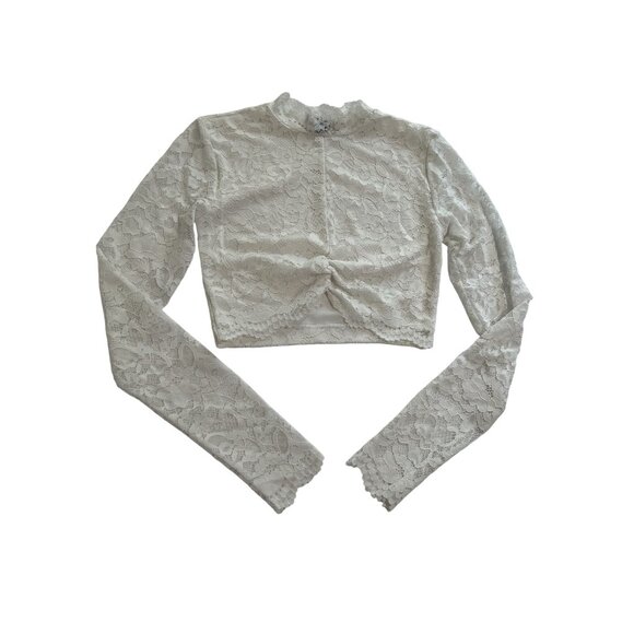 Dynamite Long Sleeve Mock Neck Top in White - Picture 1 of 4